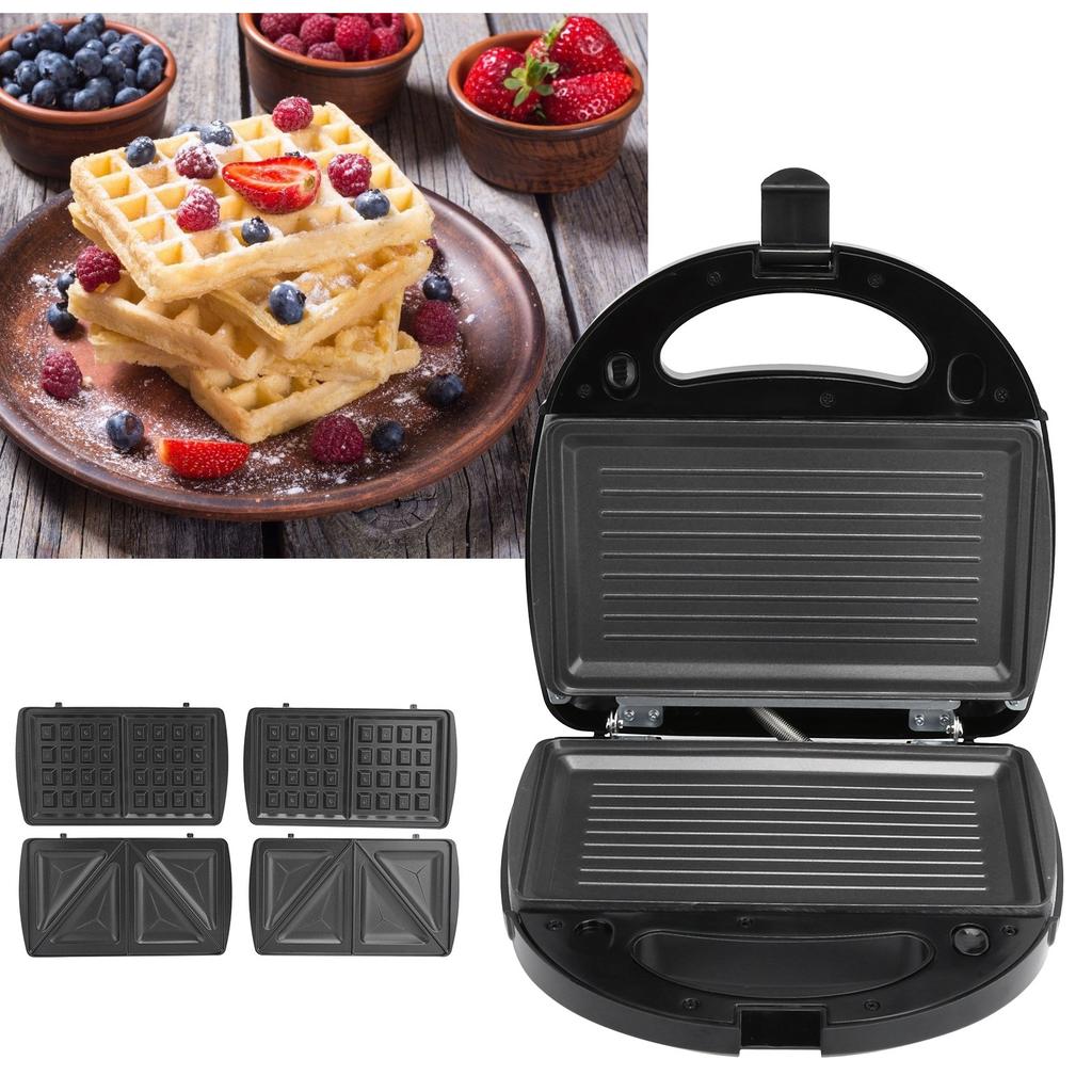 750 Вт 3 в 1 машина для завтрака двухсторонняя нагревательная сэндвичница электрическая вафельница