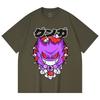 230 Gsm 100% Cotton Pokemon V10 Gengar Print Unisex Heavy Cotton T Shirt