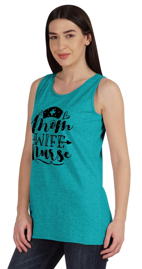Inkmeso Mom Wife Nurse Sleeveless Tank Top T-shirt For Women Graphic Tee
