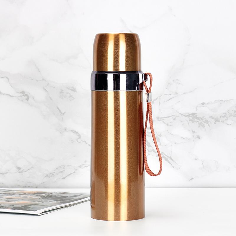 Гравировка на вакуумном термосе из нержавеющей стали Надпись на термосе большой вместимости