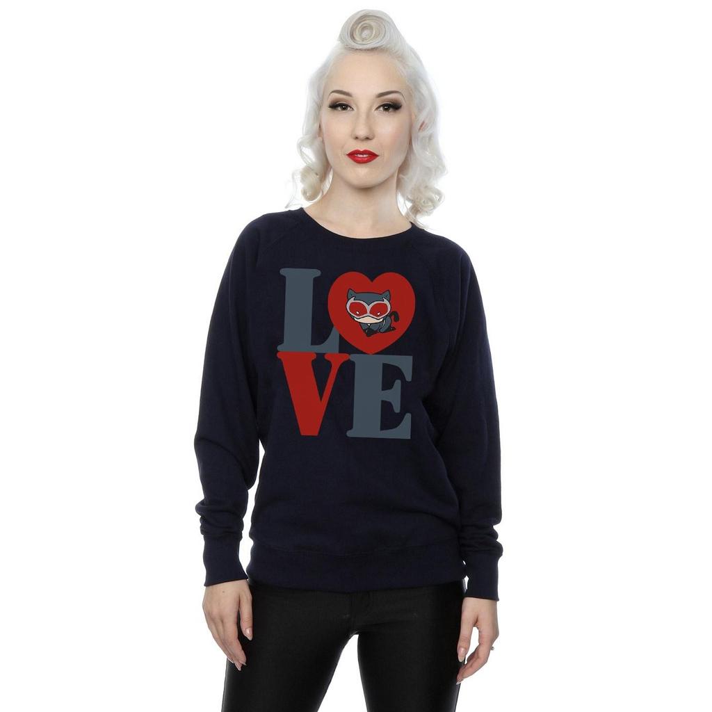DC Comics Womens/Ladies Chibi Catwoman Love Sweatshirt
