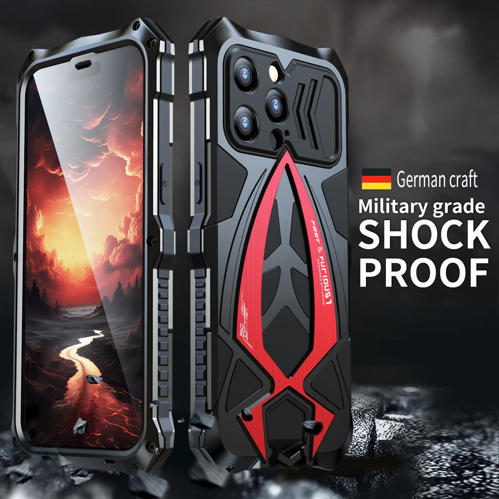 Luxury Armor Metal Phone Case for Iphone 15 Pro Max 14 13 Military Heavy Duty Full Cover Shockproof Funda with Protector Cover