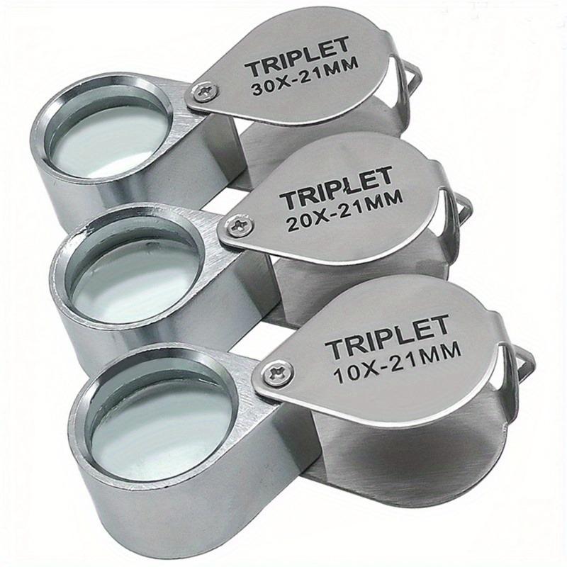 10x20x 30x увеличительное стекло для ювелирных изделий карманная складная лупа мини-лупа с алмазной линзой триплетный глаз стеклянный инструмент очки для чтения