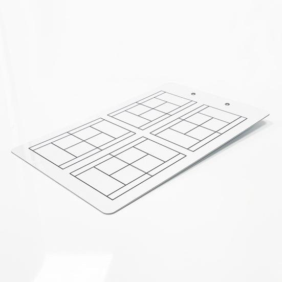 Dry Erase Tennis Coaching Clipboard Double-Sided Tennis Tactical White Board with Marker Pen for Tennis Training