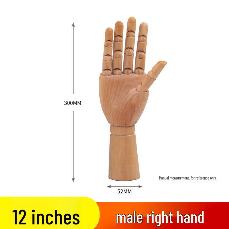 12" Flexible Wooden Mannequin for Art Drawing - Movable Jointed Hand Puppet Model