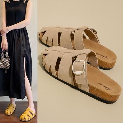 Женские плетеные шлепанцы на толстой подошве, новинка лета, уличная обувь с юбкой, крутые шлепанцы с перемычкой