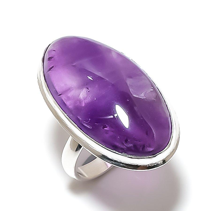 Amethyst Gemstone Handmade 925 Sterling Silver Gift Jewelry Ring Size 6 W6w44