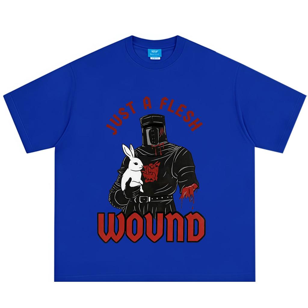 Just A Flesh Wound Black Knight Parody Medieval Funny Meme Tshirt Unisex Unisex Vintage Loose Casual Cotton Harajuku Tshirts Tops
