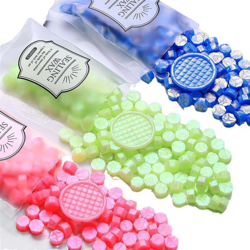 100Pc Glitter Sealing Wax Seal Stamp Wax Beads Scrapbook Material Wedding Birthday Party Invitation Stamp DIY Stamp Decoration