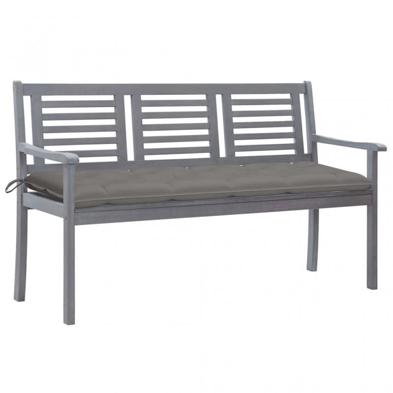 Day and Night - Day and Night 3-seater Garden Bench In Gray Eucalyptus Wood and 150 Cm Cushion