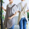 Cotton Linen Baking Cooking Aprons Solid Color Work Clothes Cross Back Apron  Kitchen Accessories