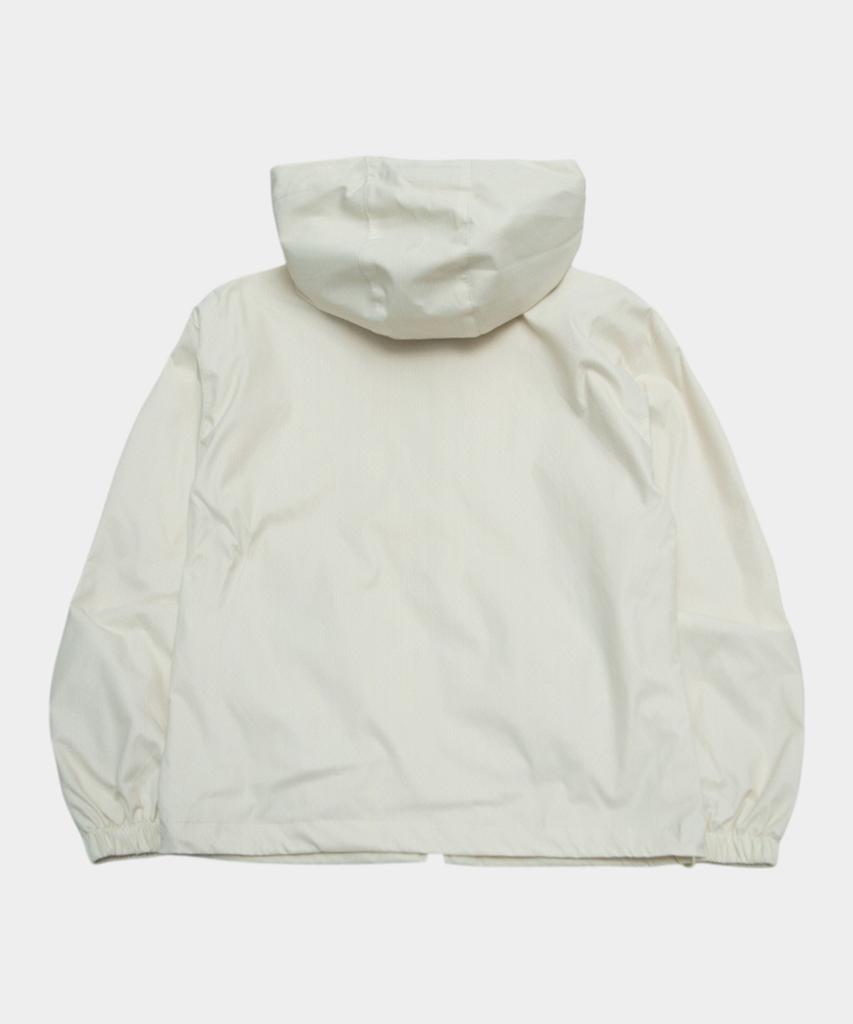 SOME PLACE Striped Color Block Dot Mix Shirred High-Neck Windbreaker Jacket [Yellow]