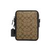 COACH Sullivan Coated Canvas With Pebbled Leather Crossbody Bags Small Men's Khaki With Charcoal CC090-QBTUP