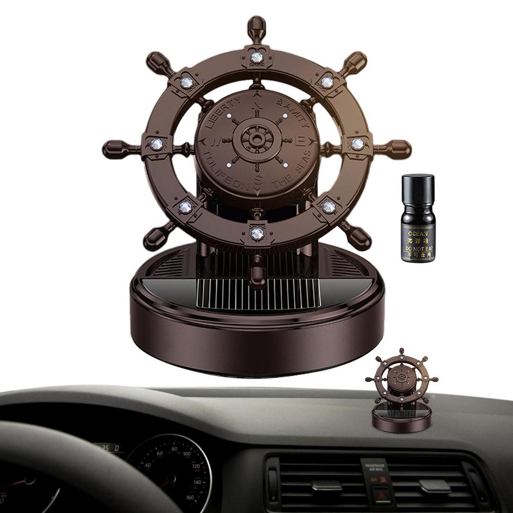 Автомобильный диффузор для ароматерапии, вращающийся солнечный металлический руль, ароматизатор для приборной панели автомобиля, украшение для домашнего офиса, рабочего стола