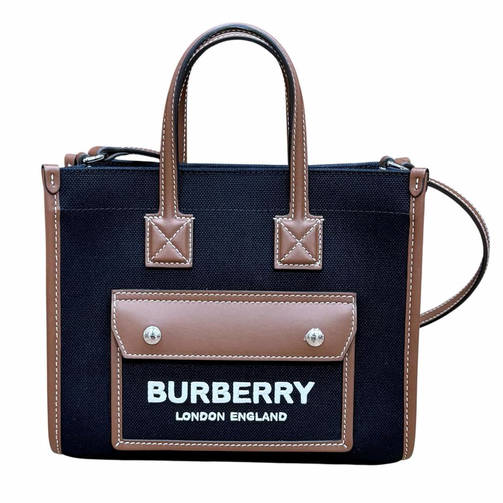 Pristine BURBERRY Shoulder Bag black canvas Women 8055749 Used