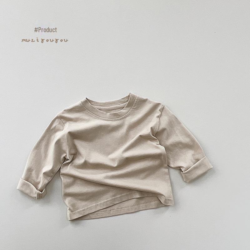 Children's Five-Color Cotton T-Shirt ~ 2025 Spring/Autumn Korean Forest Style for Girls.