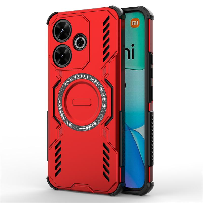 Чехол для Xiaomi Redmi 13 Для Redmi 13 4G Ударопрочный Противоударный Магнитная Адсорбция Беспроводная Зарядка Задняя Крышка Для Чехла Redmi 13