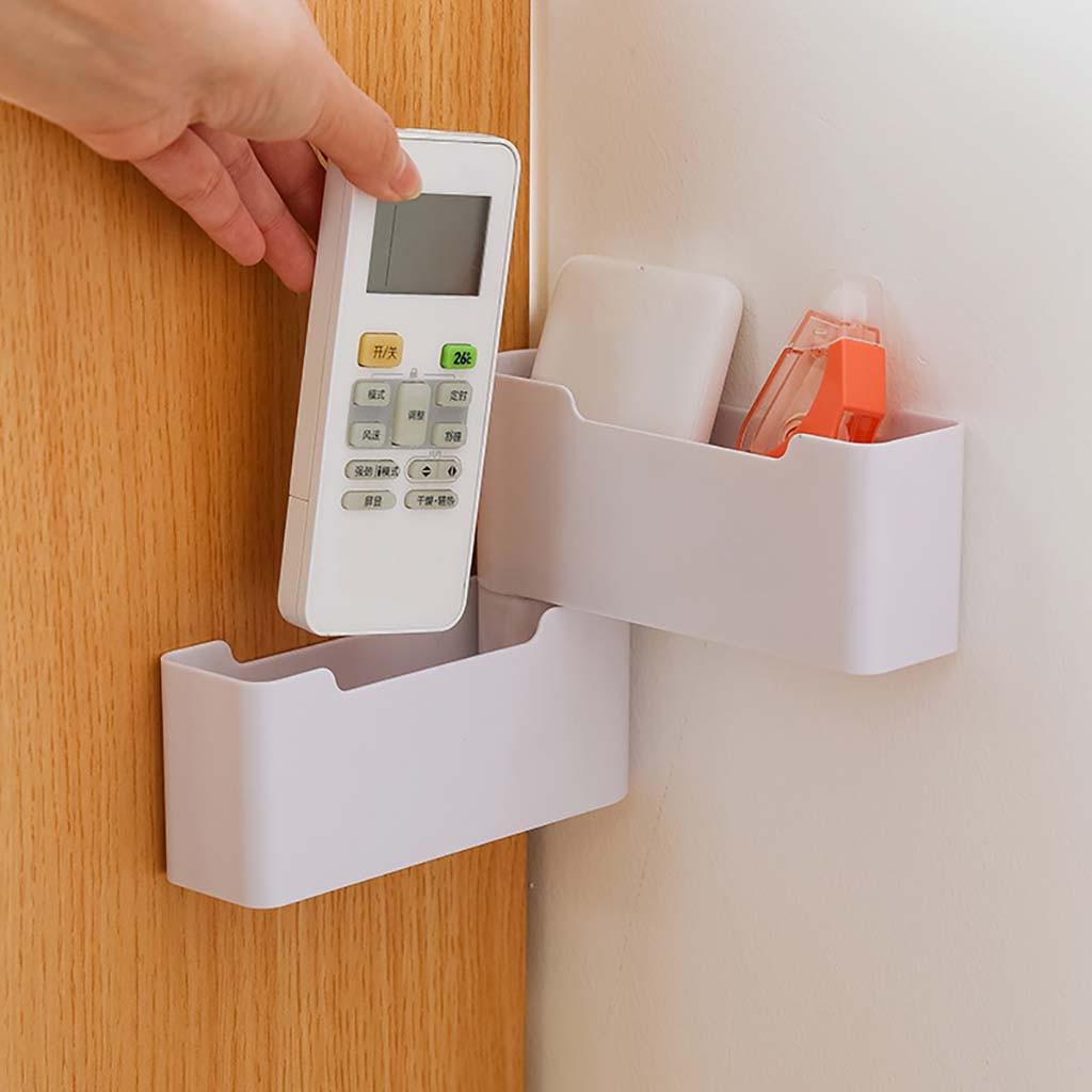 Wall Hanging Remote Controller Mobile Phone Bracket Storage Box No Hole