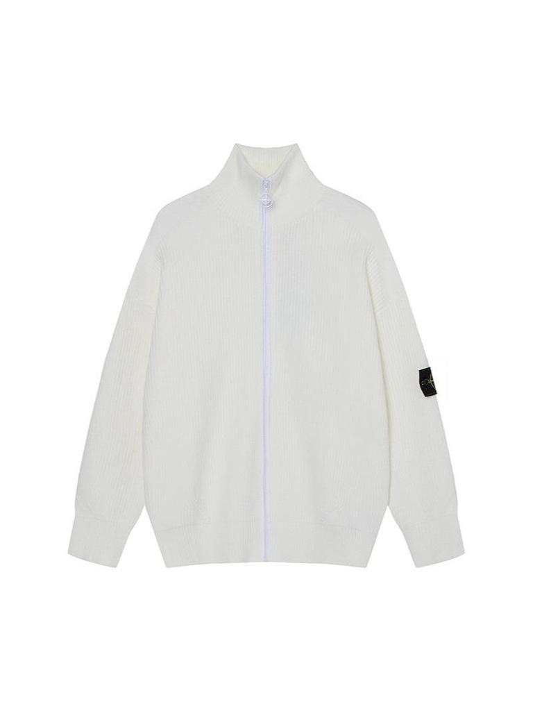 Men's Solid Color Zip-Up Long Sleeve Knitted Cardigan - Autumn/Winter