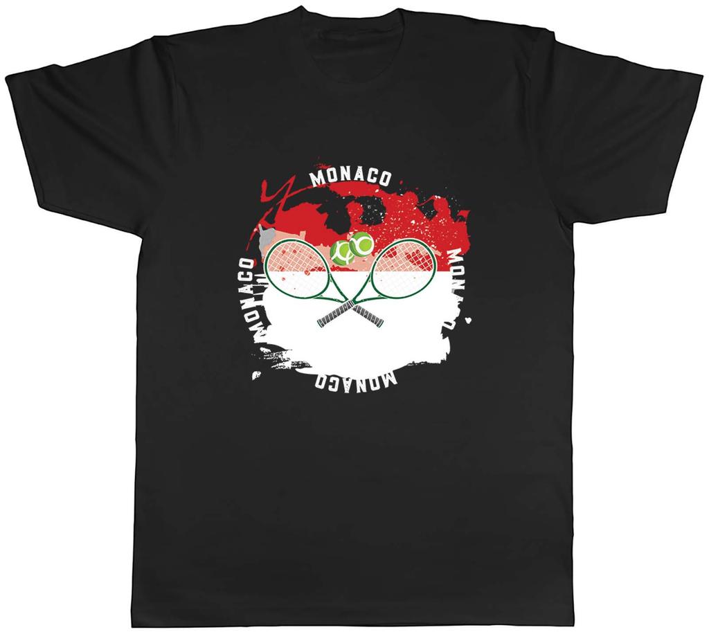 Tennis Sports With Monaco Flag Mens Unisex TShirt Tee Gift