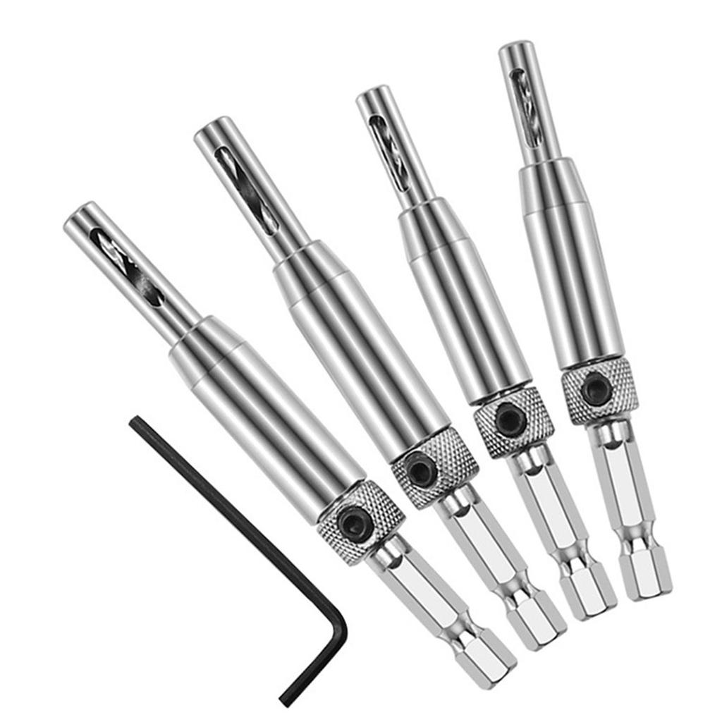 Precisions Self Centering Drill Bit Set for Woodworking and Cabinetry Hinge & Hardware Mounting Hinge Hole Positioning