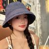 Ретро клетчатая панама женская летняя тонкая дышащая солнцезащитная шляпа, подчеркивающая лицо, маленькая универсальная шляпа от солнца