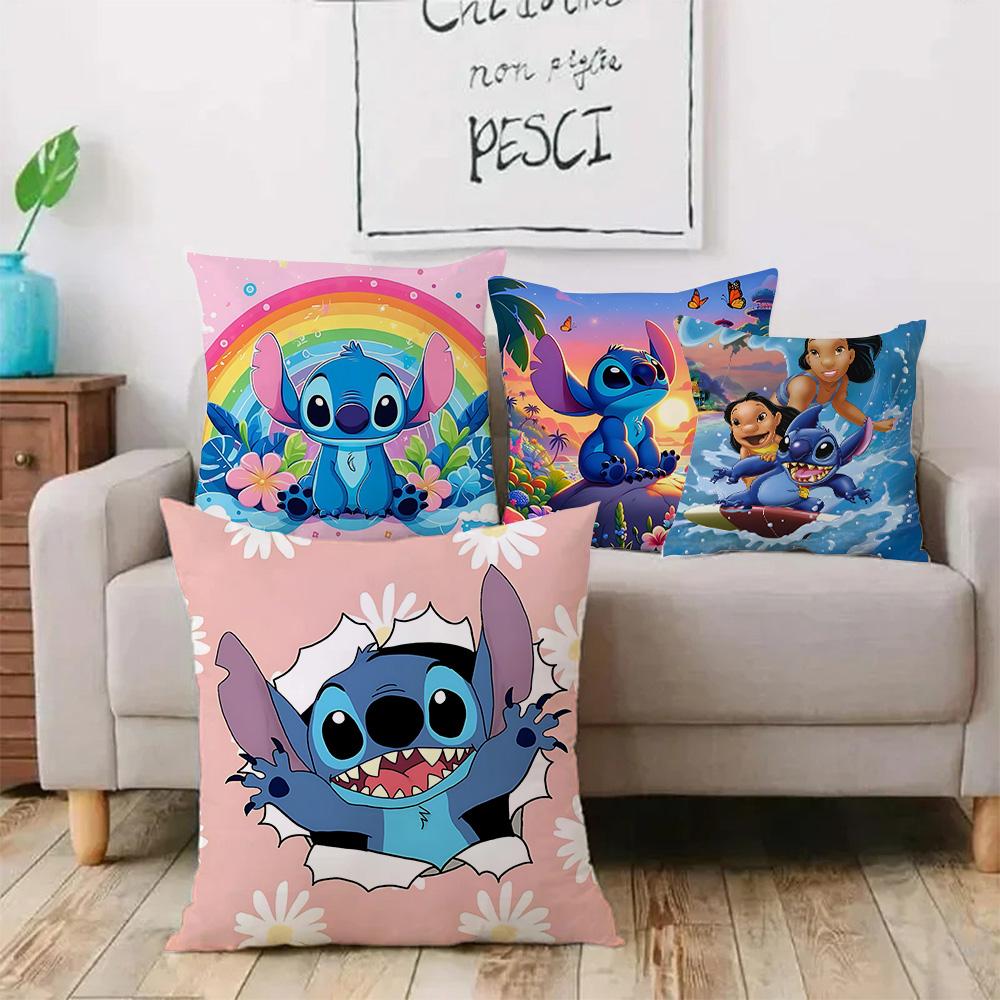 Горячие Мультяшные Аниме Подушки S-Stitchs Наволочки Мультяшные Декоративные Для Дивана Дома Двусторонние Короткий Плюш Милые Наволочки