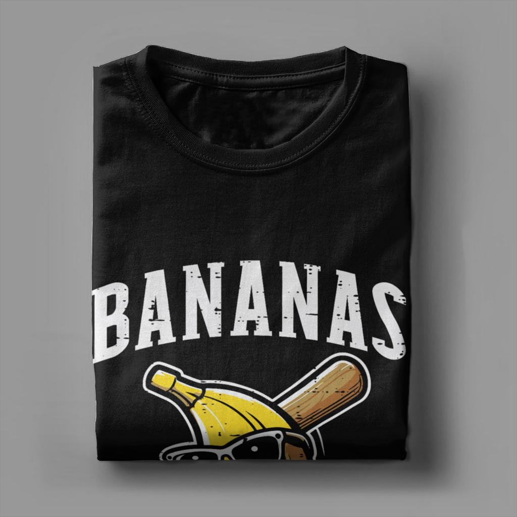 Vintage Banana Funny Baseball TShirt Unisex Crewneck Pure Cotton T Shirts Short Sleeve Tees Printed Tops