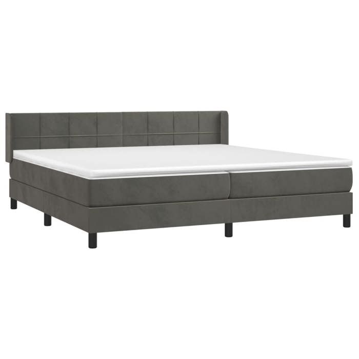 Maison Exclusive - Sommier à lattes de lit et matelas Gris foncé 200x200cm Velours