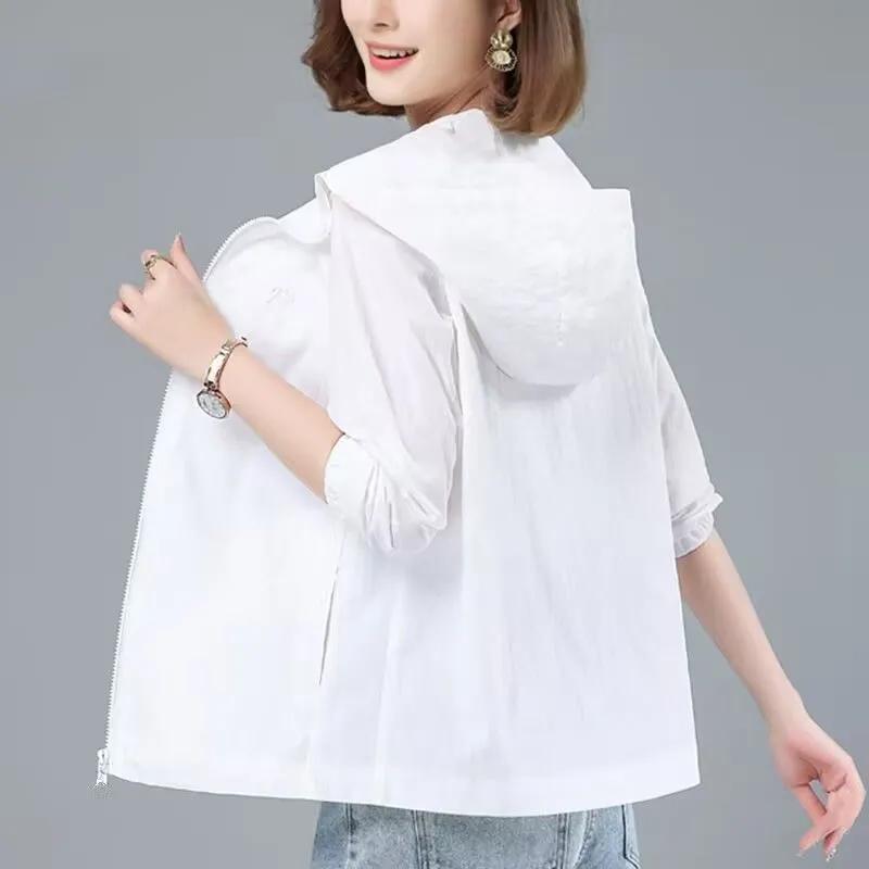 Sun Protection Clothing Women's Jacket Summer All-match Breathable Loose Thin Long-sleeved Anti-ultraviolet Short Sun Protection Cardigan