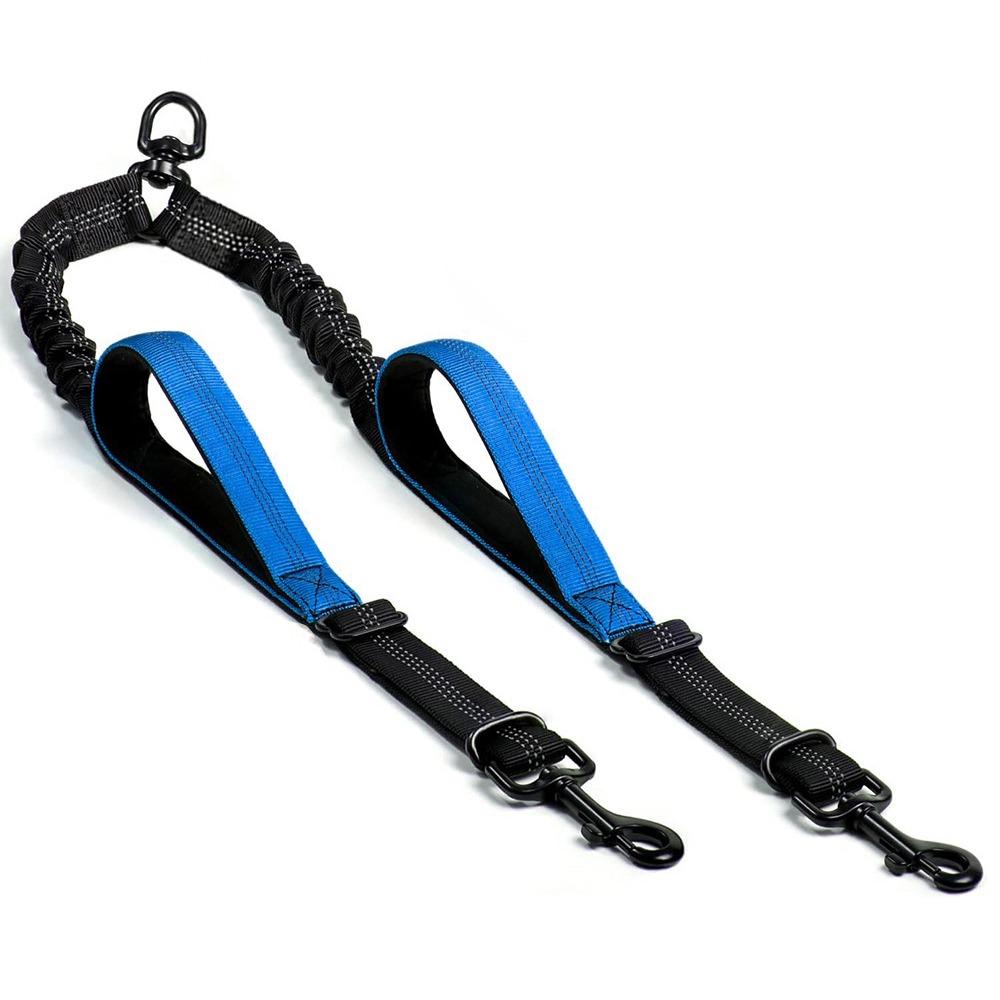 Shock Absorbing Dual Dog Leash No-Tangle Pet Walking Rope Two Dog Lead Rope Two Dogs Walking