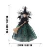 1 Pcs Broom Witch Doll Haunted House Doll Ornaments Black Spider Web Dress Witch Halloween Ghost Festival Decorate Props