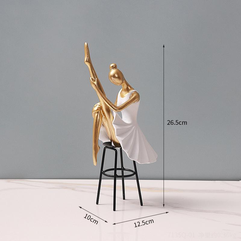 Современная креативная фигурка девочки-балерины, смоляные украшения, фигурки для детской комнаты, декорация, скульптура для дома, офиса, стола, поделки