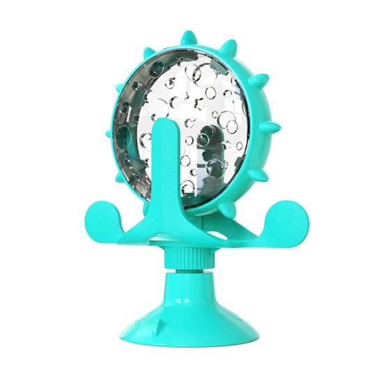 Интерактивная игрушка-дозатор для кошачьих лакомств, вращающаяся на 360 градусов, ветряная мельница, медленная кормушка для кошек с присоской, игрушка для предотвращения утечки корма для домашних кошек