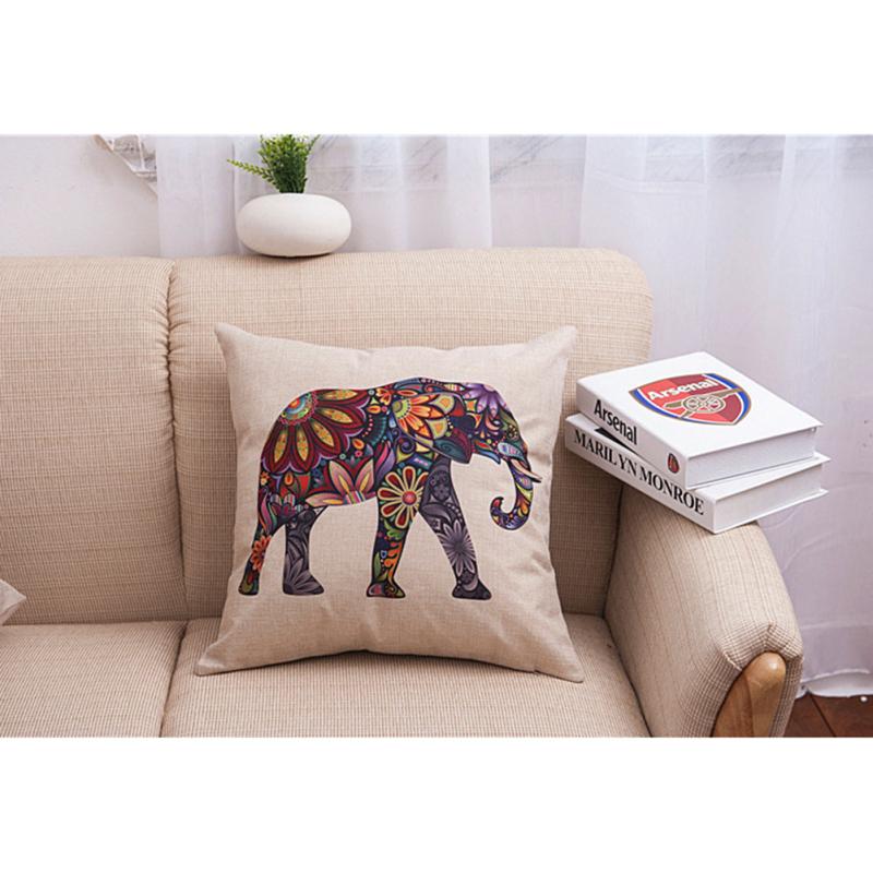 Наволочка с принтом слона 45*45 см, чехол для диванной подушки, наволочка, аксессуары для постельного белья
