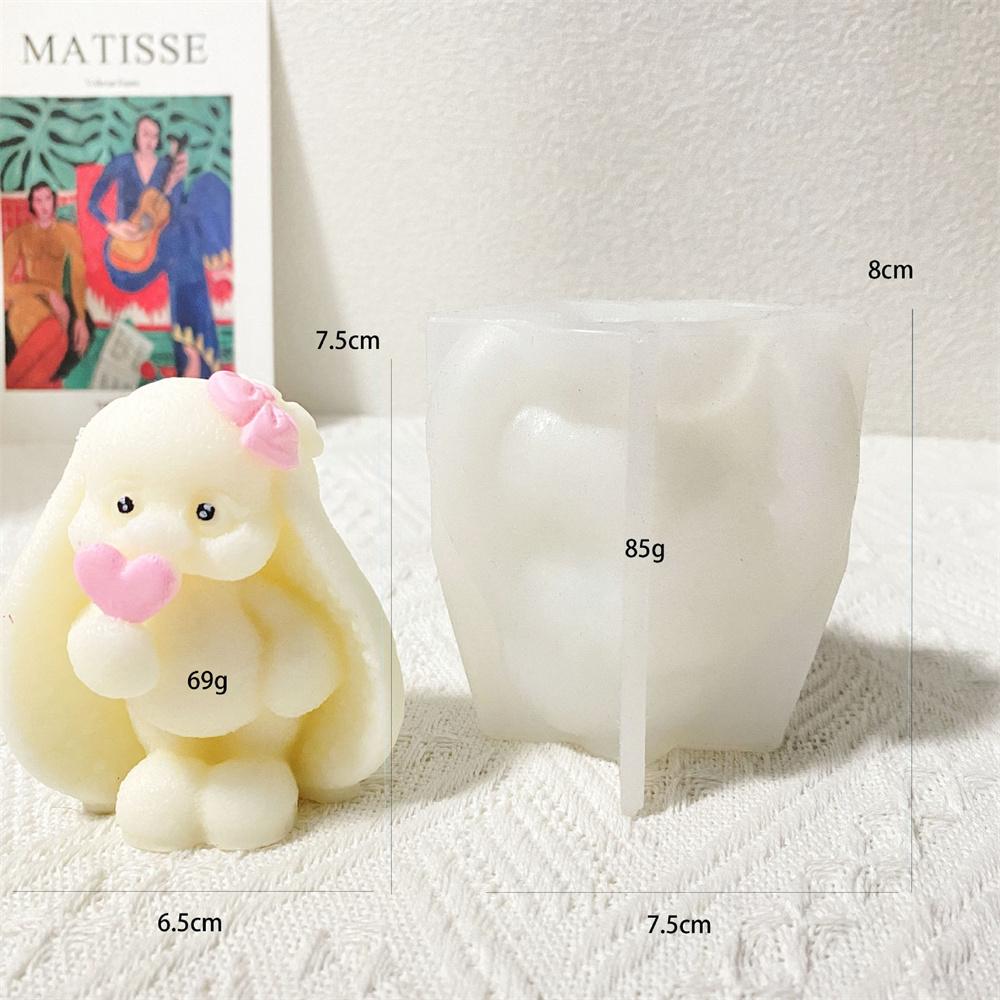 3D Long-eared Rabbit Silicone Molds DIY Rabbit Candle Plaster Soap Resin Crafts Mold Chocolate Cake Baking Tools Home Gift 2025