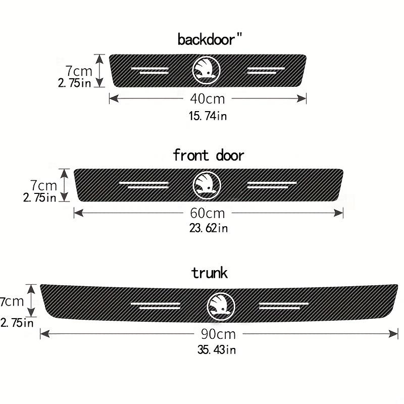 9PCS Car Door Sills Guards Stickers Film Anti Scratch Carbon Fiber Protector Scuff Pedal Cover Auto Accessories