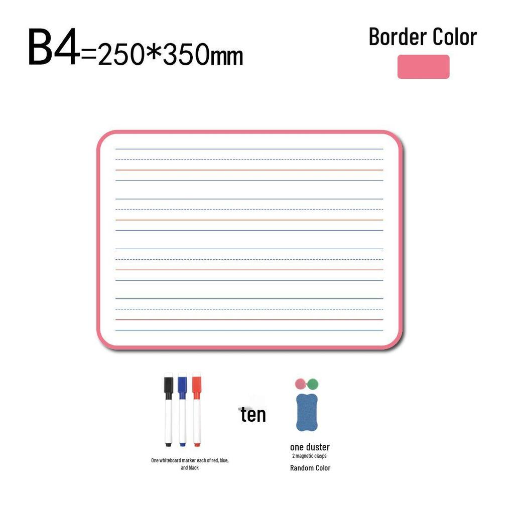 Double-Sided Magnetic Erasable Whiteboard: Four-Line, Three-Grid for Children's Pinyin and English Graffiti