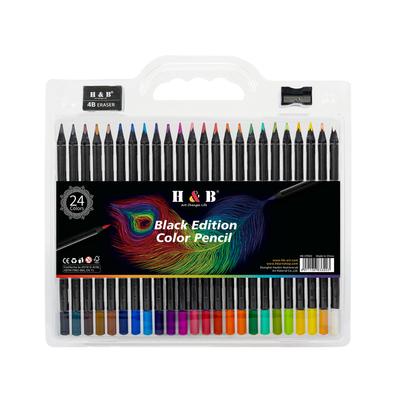 H&B 24 цветных карандаша на масляной основе, предварительно заточенные, 3,3 мм, широкий спектр ярких цветов для эскизов