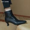 2024 New Fashion Thin High Heels Women Ankle Boots Square Toe Genuine Leather Shoes Woman Autumn Winter Office Lady Basic Boots
