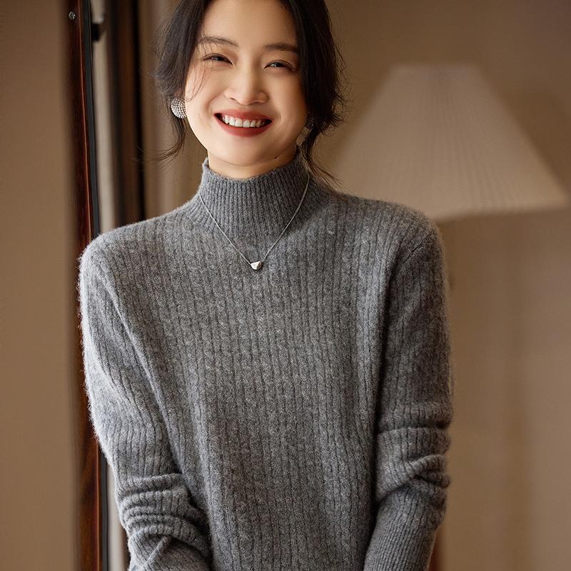 Женский кашемировый свитер Qinghe Cashmere 30% кашемир 70% шерсть Осень и Зима Пуловер Теплый и Модный