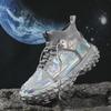 2023 Мужские блестящие дышащие кроссовки-носки Flyknit - модные туфли Tire Dad на толстой подошве