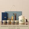 Portable Quick-Brew Travel Tea Set with Water Separation: One Pot & Four Cups