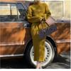 Set Of Female 2023 French Retro Women Loose Fitting High Collar Puyuan Sweater Knitted Dress Two Piece Set Of Dress Female