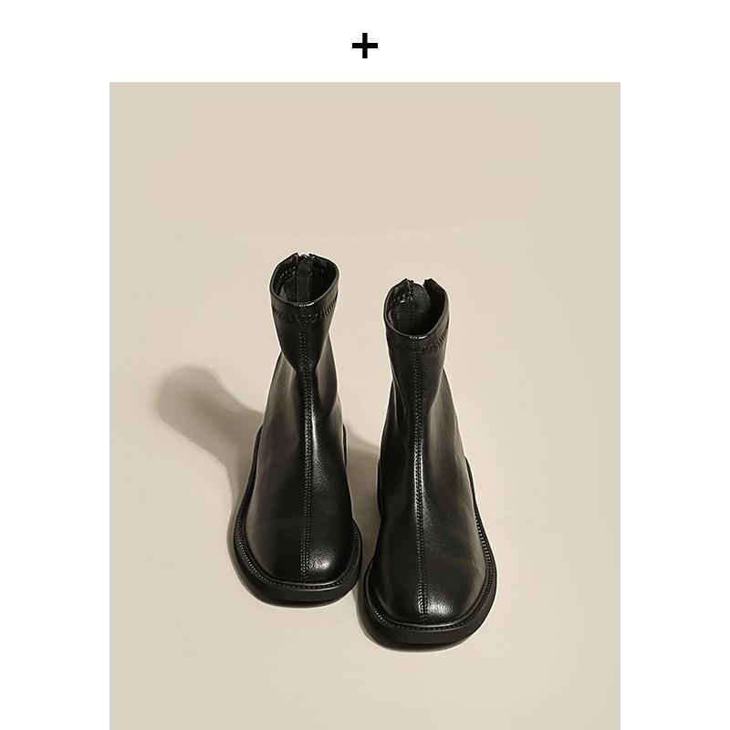 Женские короткие ботинки на плоской подошве, ботинки Мартин 2024, новые весенне-осенние тонкие ботинки челси, британский стиль, квадратный носок, белые женские ботинки