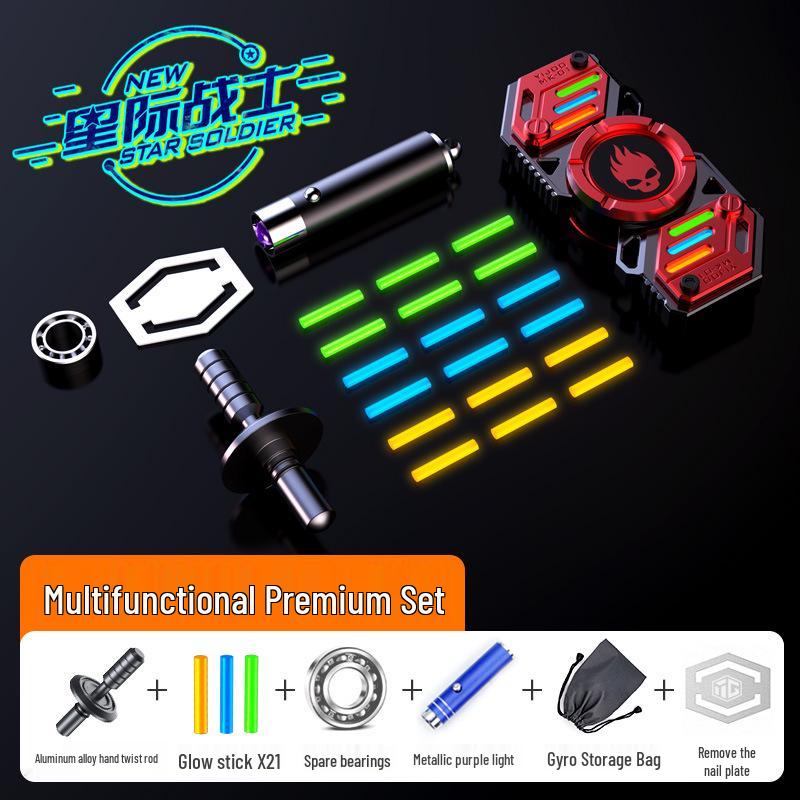 Yijue Светящийся Деформируемый Пальчиковый Гироскоп - Детская Игрушка для Снятия Стресса с Черными Технологиями