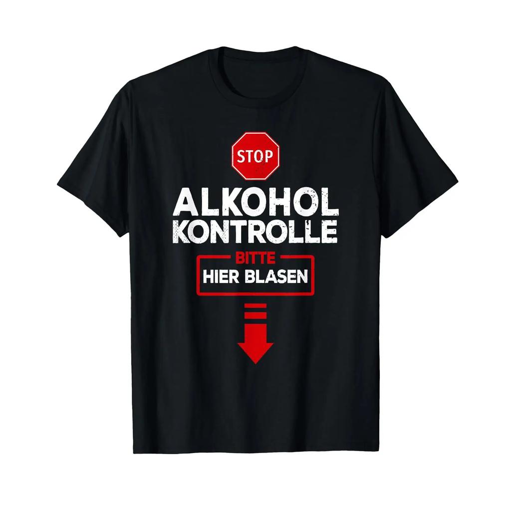 Alcohol Control Please Blow Funny T Shirt Vintage Comfortable Slightly Top For Everyday Wear Homme Stylish Graphic