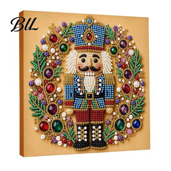 3D Bead Embroidery Sets Christmas Faux Pearl Art Kit, DIY Santa Tree Painting Craft Supplies for Beginners Holiday Wall Decor Kit Adults, Handmade