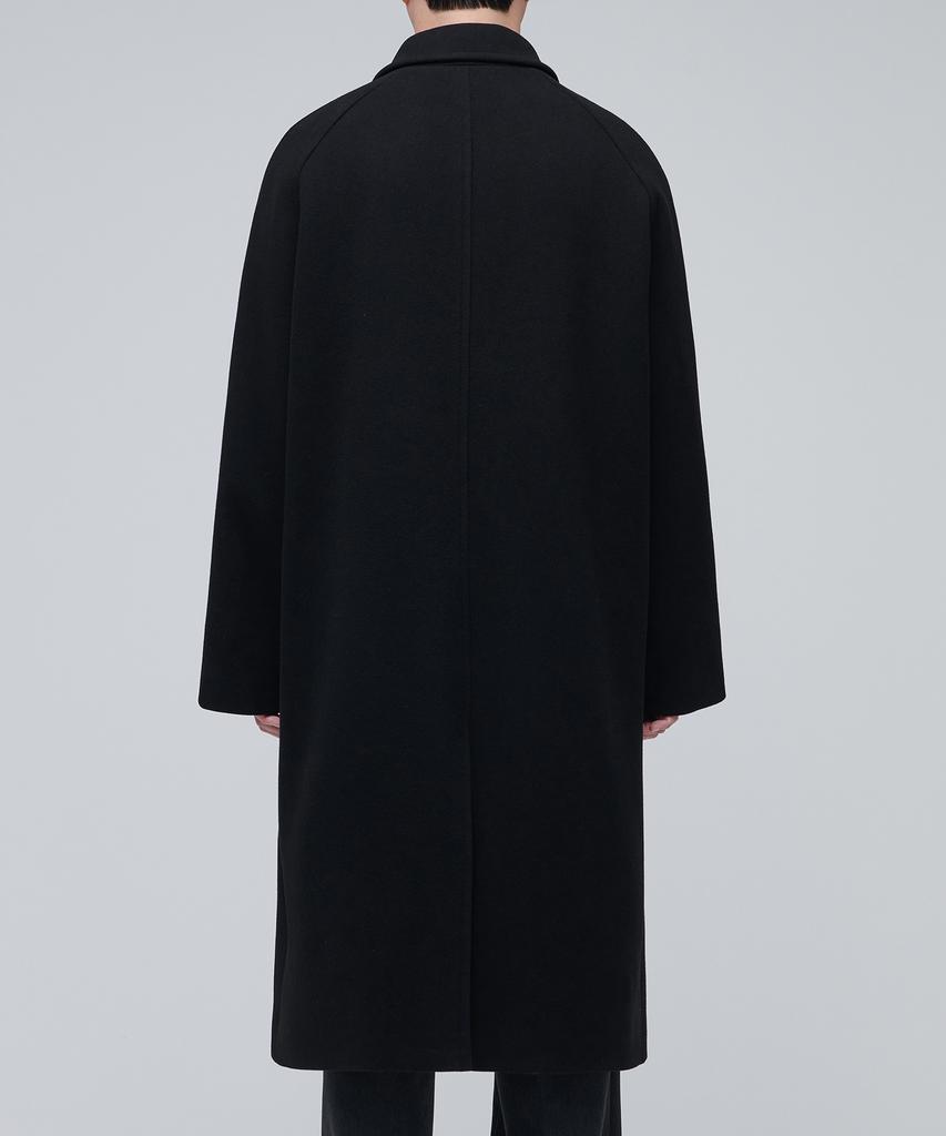 Musinsa Standard Cashmere Blend Oversized Balmacaan Coat [Black]