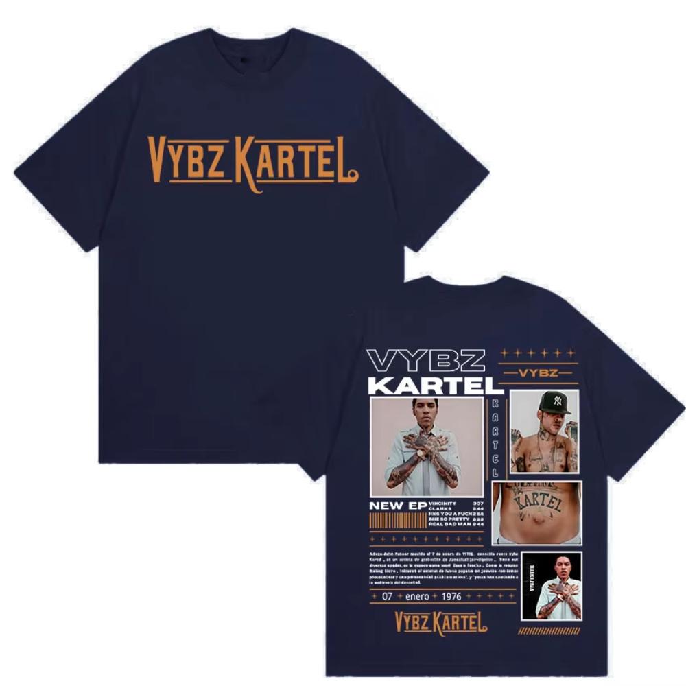Rapper Vybz Kartel Album 2025 Graphic T Shirts Men Hip Hop Gothic Fashion T-Shirt Women Retro Oversized Cotton Tshirt Streetwear
